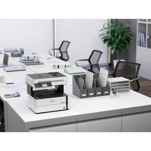 Epson WorkForce ST M3000 Monochrome Multifunction Supertank Printer. Cartridge Free MFP With ADF & Fax Inkjet Copier/Fax/Scanner 1200x2400 Dpi Print Automatic Duplex Print 1200 Dpi Optical Scan 20 Ppm Up To 23k Pages Of Ink Wireless LAN Alternate-Image3/500