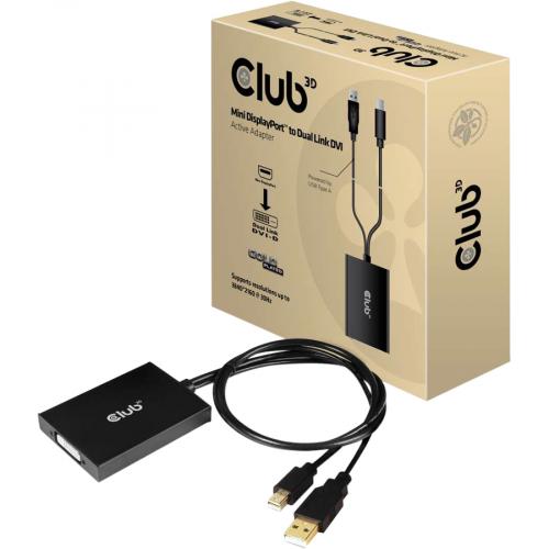 Club 3D MiniDisplayPort 1.2a To Dual Link DVI D Active Adapter Alternate-Image3/500