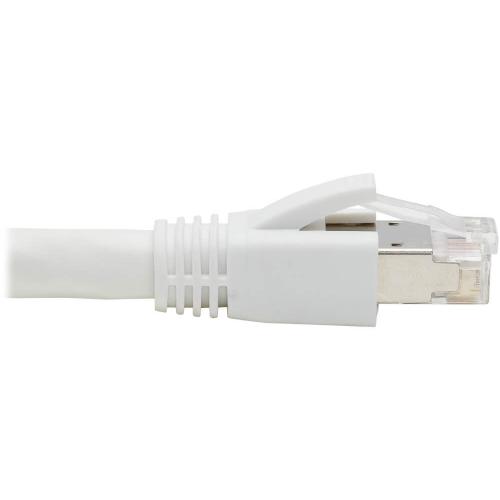 Eaton Tripp Lite Series Cat8 25G/40G Certified Snagless Shielded S/FTP Ethernet Cable (RJ45 M/M), PoE, White, 25 Ft. (7.62 M) Alternate-Image3/500