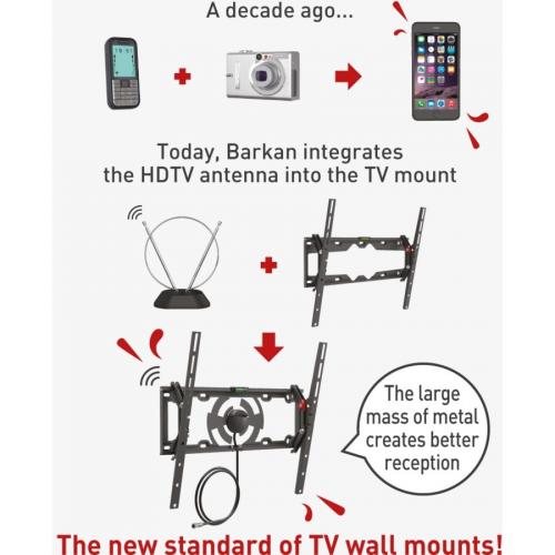 Barkan Wall Mount For TV, Flat Panel Display, Curved Screen Display   Black Alternate-Image3/500