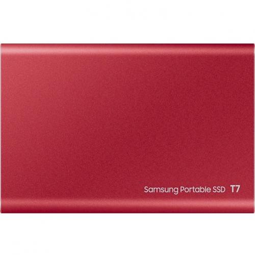 Samsung T7 MU PC2T0R/AM 2 TB Portable Solid State Drive   External   PCI Express NVMe   Metallic Red Alternate-Image3/500
