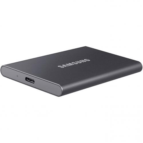 Samsung T7 MU PC500T/AM 500 GB Portable Solid State Drive   External   PCI Express NVMe   Titan Gray Alternate-Image3/500