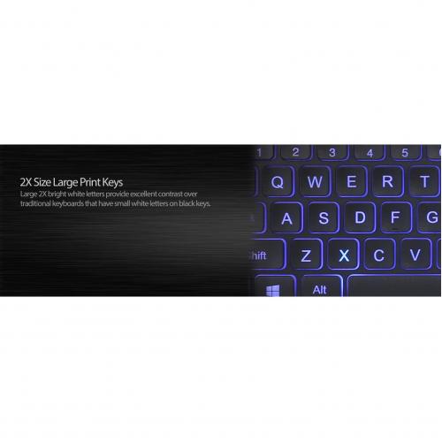 Adesso Large Print Illuminated Desktop Keyboard Alternate-Image3/500