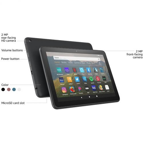 Amazon Fire HD 8 Tablet   8" WXGA   2 GB   64 GB Storage   Black Alternate-Image3/500