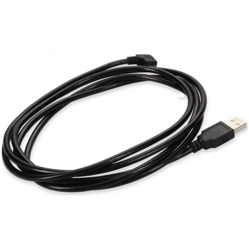 AddOn 6ft USB 2.0 (A) Male To Micro USB 2.0 (B) Left Angle Male Black Cable Alternate-Image3/500