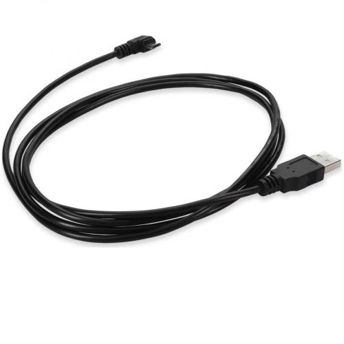AddOn 6ft USB 2.0 (A) Male To Micro USB 2.0 (B) Right Angle Male Black Cable Alternate-Image3/500