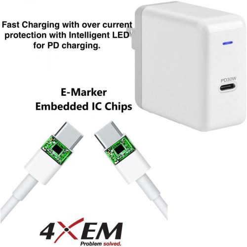 4XEM USB C 30W Wall Charger With Included 6ft UCB C Cable   Combo Kit Alternate-Image3/500