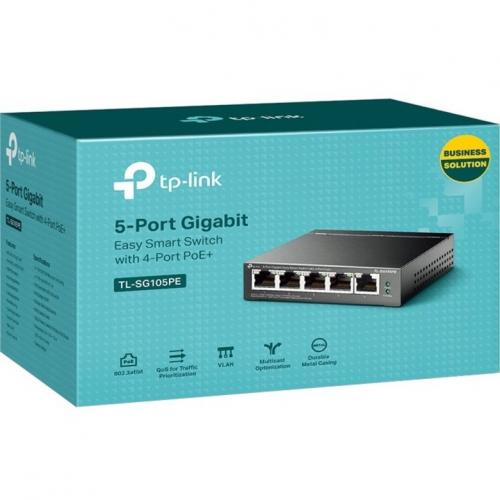 TP Link TL SG105PE   5 Port Gigabit Easy Smart Switch With 4 Port PoE+ Alternate-Image3/500