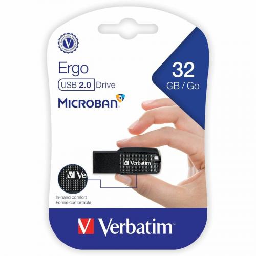 Verbatim 32GB Ergo USB Flash Drive   Black Alternate-Image3/500