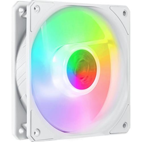 Cooler Master SickleFlow 120 V2 ARGB White Edition 3in1 Square Frame Fan, ARGB 3 Pin Customizable LEDs, Air Balance Curve Blade, Sealed Bearing, 120mm PWM Control For Computer Case & Liquid Radiator Alternate-Image3/500