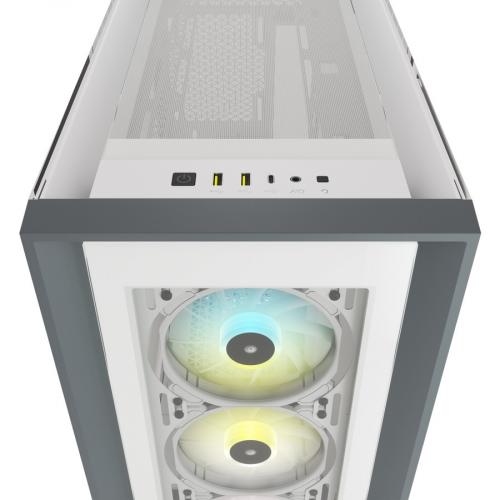 Corsair ICUE 5000X RGB Tempered Glass Mid Tower ATX PC Smart Case   White Alternate-Image3/500
