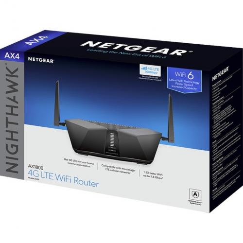 Netgear LAX20 Wi Fi 6 IEEE 802.11ax 1 SIM Cellular, Ethernet Modem/Wireless Router Alternate-Image3/500