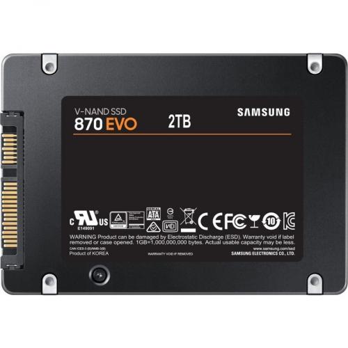 Samsung 870 EVO MZ 77E2T0E 2 TB Solid State Drive   2.5" Internal   SATA (SATA/600) Alternate-Image3/500