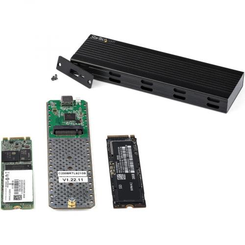StarTech.com USB C 10Gbps To M.2 NVMe Or M.2 SATA SSD Enclosure, Portable M.2 PCIe/SATA SSD Aluminum Enclosure, USB C & USB A Host Cables Alternate-Image3/500