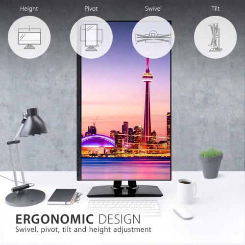 ViewSonic VP2756 4K 27 Inch Premium IPS 4K Ergonomic Monitor With Ultra Thin Bezels, Color Accuracy, Pantone Validated, HDMI, DisplayPort And USB C For Professional Home And Office Alternate-Image3/500