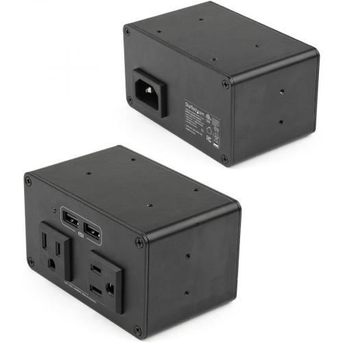 StarTech.com Conference Table Box For AV Connectivity & Charging, 4K HDMI/DP Or VGA, GbE, Audio, Power Center W/ 2x USB & 2x UL AC Outlets Alternate-Image3/500