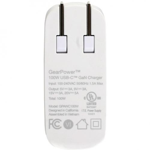 IOGEAR GearPower 100W USB C GaN Charger [USB IF] Alternate-Image3/500