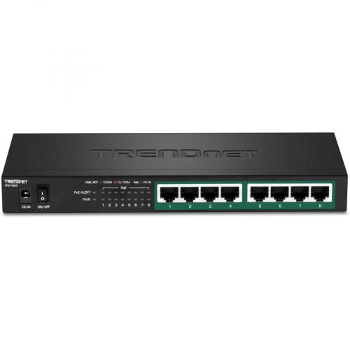 TRENDnet 8 Port Gigabit PoE+ Switch, 65W PoE Power Budget, 16Gbps Switching Capacity, IEEE 802.1p QoS, DSCP Pass Through Support, Fanless, Wall Mountable, Lifetime Protection, Black, TPE TG83 Alternate-Image3/500