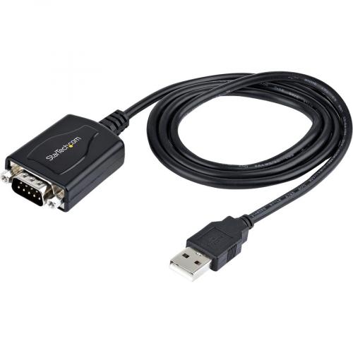 StarTech.com 3ft (1m) USB To Serial Cable With COM Port Retention, DB9 Male RS232 To USB Converter, USB To Serial Adapter, Prolific IC Alternate-Image3/500