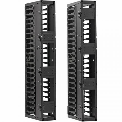 Tripp Lite By Eaton High Capacity Vertical Cable Manager   Deep Double Finger Duct With Cover, Single Sided, 6 In. Wide, Black, 7 Ft. (2.2 M) Alternate-Image3/500