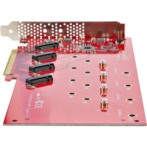 StarTech.com Quad M.2 PCIe Adapter Card, X16 Quad NVMe Or AHCI M.2 SSD To PCI Express 4.0, Up To 7.8GBps/Drive, For 2242/2260/2280/22110mm PCIe M Key M2 SSDs, Bifurcation Required   PC/Linux Compatible Alternate-Image3/500