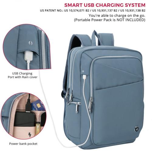 Swissdigital Design KATY ROSE F SD1006F 13 Carrying Case (Backpack) For 15.6" To 16" Apple IPhone IPad Notebook, MacBook Pro   Blue Alternate-Image3/500