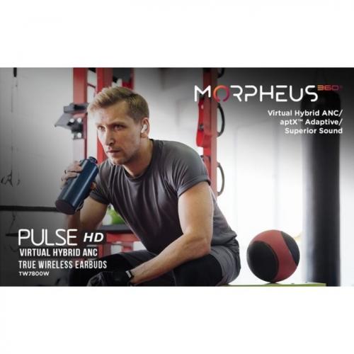 Morpheus 360 Pulse HD Hybrid ANC Bluetooth Earbuds | Wireless In Ear Headphones | 4 Microphones| 40H Playtime | Teams | Zoom | Work | Play | Workout | Gym | Running | Sweatproof | Waterproof | TW7800W Alternate-Image3/500