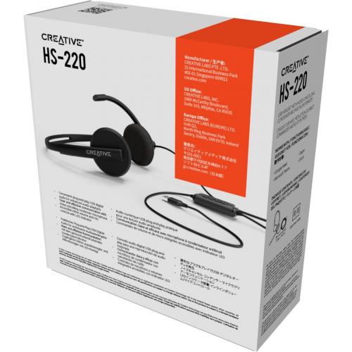 Creative HS 220 USB Headset With Noise Cancelling Mic And Inline Remote Alternate-Image3/500