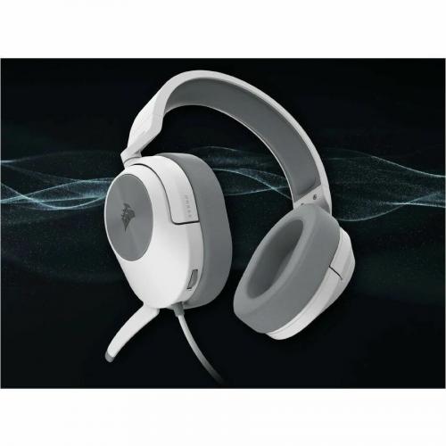 Corsair HS55 STEREO Wired Gaming Headset   White Alternate-Image3/500