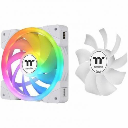 Thermaltake SWAFAN EX 12 ARGB PC Cooling Fan White, 3 Fan Pcak, 500~2000 RPM, Magnetic Connection, Reversable Blades, Sync With MB RGB Software, CL F169 PL12SW A, White Alternate-Image3/500