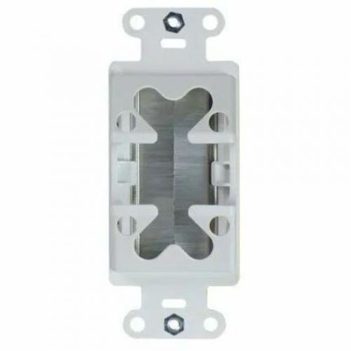 Sanus In Wall Cable Management Brush Wall Plate   White Alternate-Image3/500
