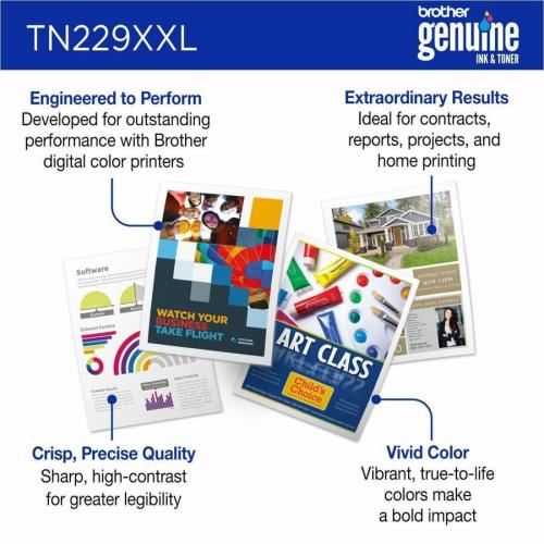 Brother Genuine TN229XXLC Super High Yield Cyan Toner Cartridge Alternate Image3/500