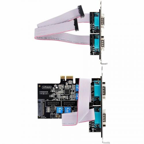 StarTech.com 4 Port Serial PCIe Card, Quad Port RS232/RS422/RS485 Card, 16C1050 UART, ESD Protection, Windows/Linux, TAA Compliant Alternate-Image3/500
