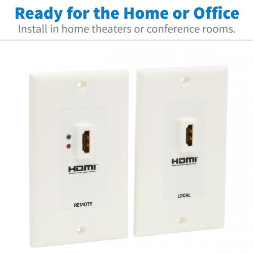 Tripp Lite By Eaton HDMI Over Dual Cat5/Cat6 Extender Wall Plate Kit With Transmitter And Receiver, TAA Alternate-Image4/500
