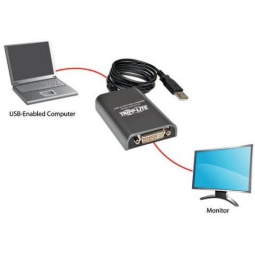 Tripp Lite By Eaton USB 2.0 To DVI/VGA External Multi Monitor Video Card 128 MB SDRAM 1920 X 1080 (1080p) @ 60 Hz Alternate-Image4/500
