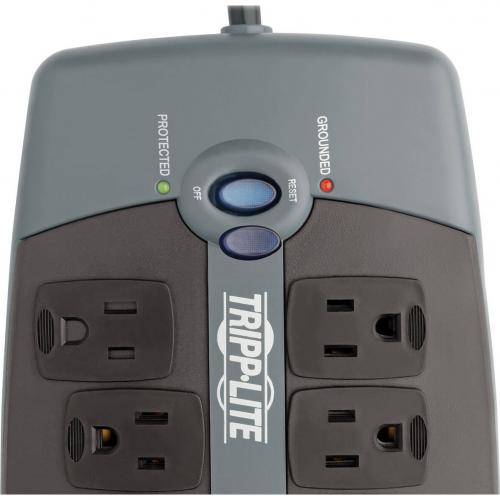 Tripp Lite By Eaton Protect It! 10 Outlet Surge Protector, 8 Ft. (2.43 M) Cord With Right Angle Plug, 2395 Joules, Tel/DSL Protection, Black Housing Alternate-Image4/500