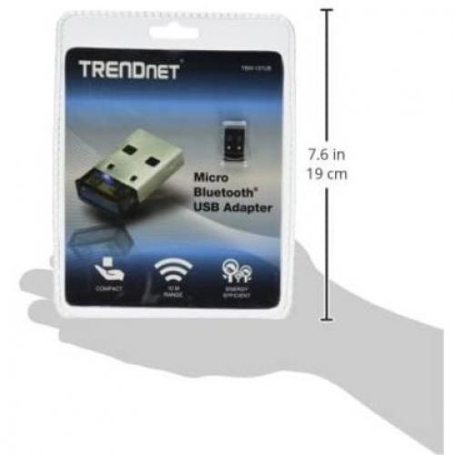 TRENDnet Low Energy Micro Bluetooth 4.0 Class I USB 2.0 With Distance Up To 10 Meters/32.8 Feet. Compatible With Win 8.1/8/7/Vista/XP. Classic Bluetooth, Stereo Headset, TBW 107UB Alternate-Image4/500