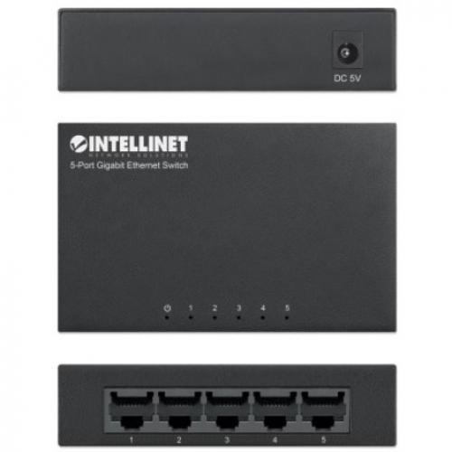 Intellinet Network Solutions 5 Port Gigabit Office Switch, Desktop, Metal Housing Alternate-Image4/500