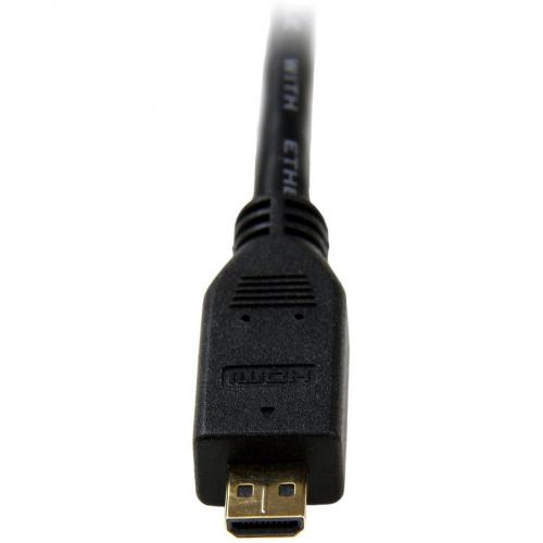 StarTech.com 6ft Micro HDMI To HDMI Cable With Ethernet, 4K High Speed Micro HDMI Type D Device To HDMI Monitor Adapter/Converter Cord Alternate-Image4/500