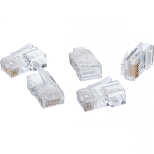 50PK RJ45 Plugs Round Solid Stranded Conducter 4 Pair Cat5e Cable Alternate-Image4/500