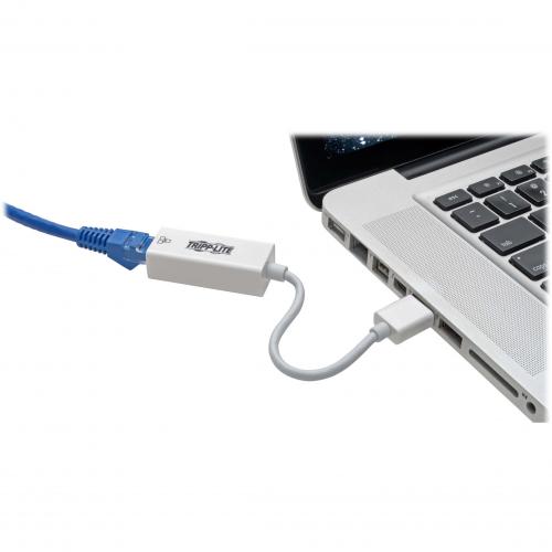 Tripp Lite By Eaton USB 3.0 SuperSpeed To Gigabit Ethernet NIC Network Adapter RJ45 10/100/1000 White Alternate-Image4/500