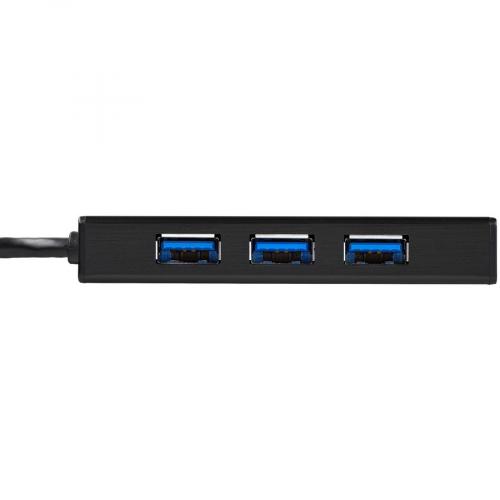 StarTech.com 3 Port Portable USB 3.0 Hub With Gigabit Ethernet Adapter NIC   5Gbps   Aluminum W/ Cable Alternate-Image4/500