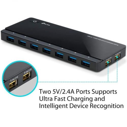 TP Link UH720   Powered USB Hub 3.0 With 7 USB 3.0 Data Ports And 2 Smart Charging USB Ports Alternate-Image4/500
