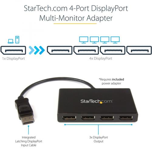 StarTech.com 4 Port DisplayPort 1.2 Splitter, DisplayPort To 4x DP Multi Monitor Adapter, Quad 1080p 60Hz Computer MST Hub, Windows Only Alternate-Image4/500