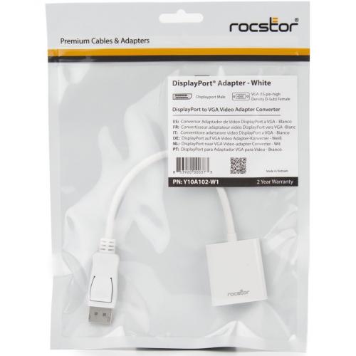 Rocstor DisplayPort To VGA Video Adapter Converter   Cable Length: 5.9" Alternate-Image4/500