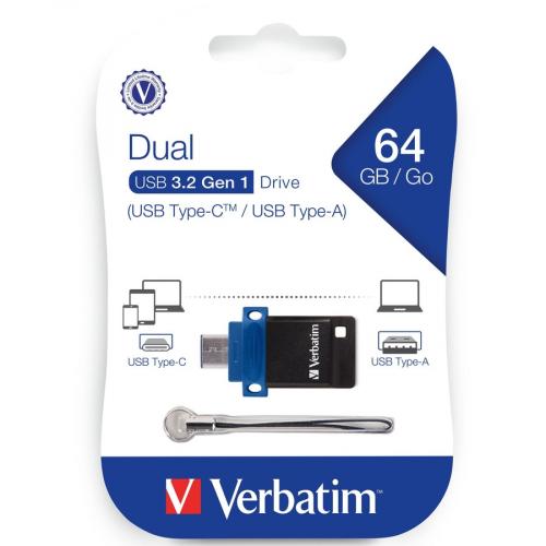 64GB Store 'n' Go Dual USB 3.2 Gen 1 Flash Drive For USB C&trade; Devices   Blue Alternate-Image4/500
