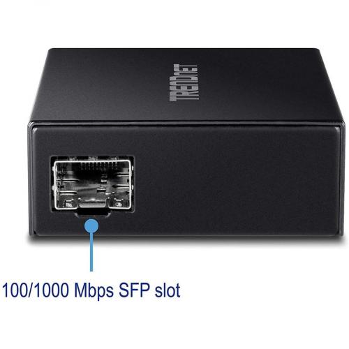 TRENDnet 1000BASE T To SFP Fiber Media Converter; Gigabit Ethernet To SFP Media Converter; 4Gbps Switching Capactiy; TFC GSFP Alternate-Image4/500