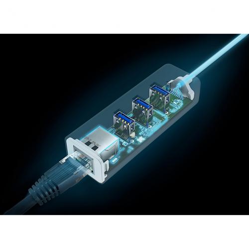 TP Link (UE330)   USB 3.0 To Ethernet Adapter, Portable 3 Port USB Hub With 1 Gigabit Alternate-Image4/500