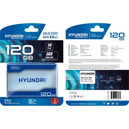 Hyundai 120GB SATA 3D TLC 2.5" Internal PC SSD, Advanced 3D NAND Flash, Up To 550/420 MB/s Alternate-Image4/500