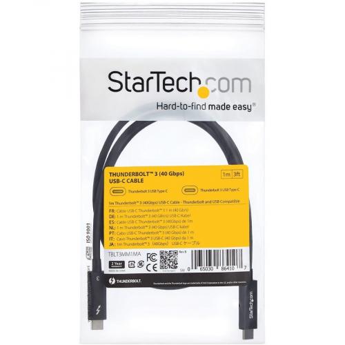 StarTech.com 3 Ft 1m Thunderbolt 3 Cable W/ 100W PD   40Gbps   Dual 4K Or Full 5K   Certified Thunderbolt 3 USB C Cable Alternate-Image4/500